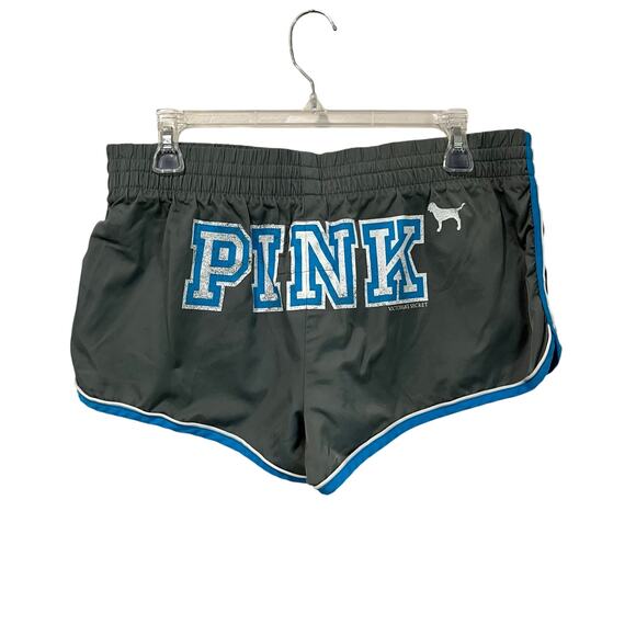 PINK Victoria's Secret Pants - Y2K Women's Gray & Blue Victoria's Secret Pink Mini Shorts Size M